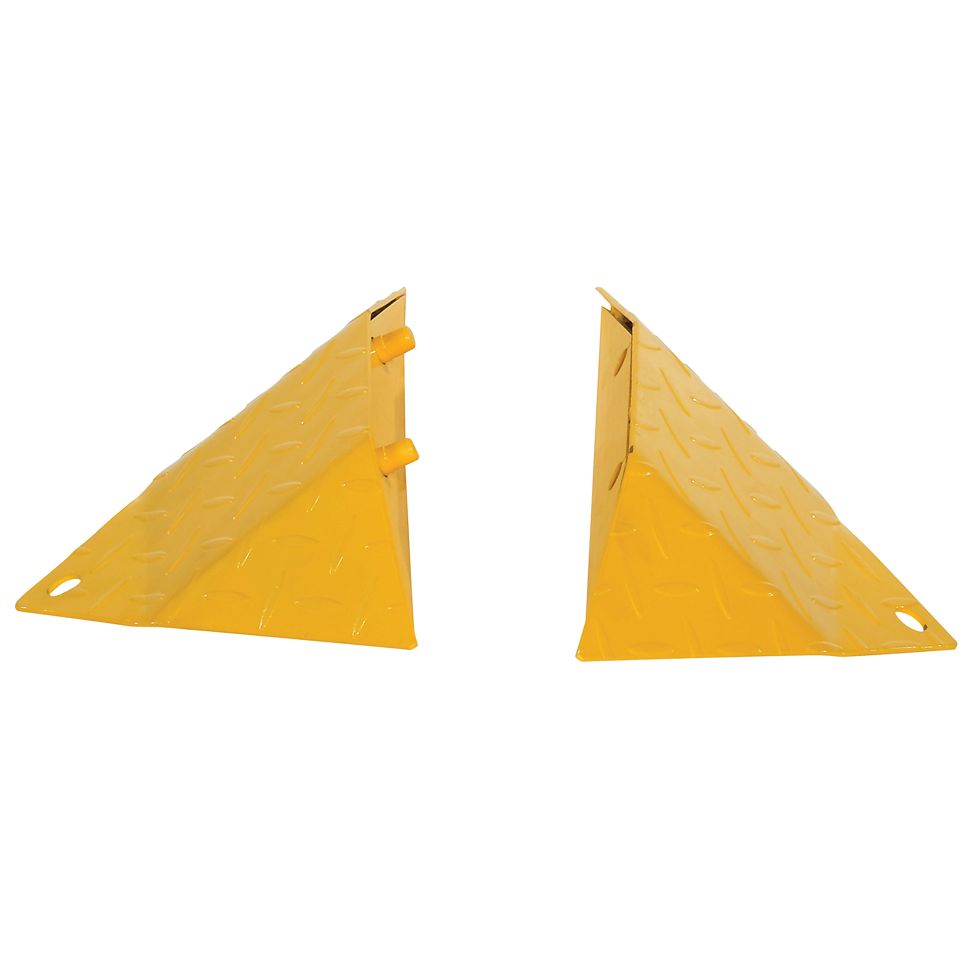 Vestil Steel Spiked Traffic Speed Bump End Caps — Yellow, Model# TSPIKE-EC